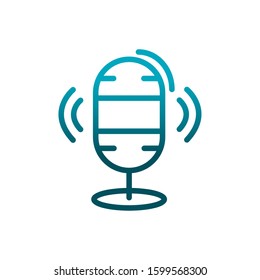 microphone sound music melody communications vector illustration gradient line