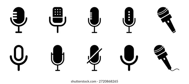 Micrófono con icono de onda de sonido. Icono de micrófono con ondas de sonido y dispositivo de grabación de audio digital. Mensaje de voz y símbolo de podcast. Símbolo de micrófono de podcast de voz de audio sobre fondo blanco
