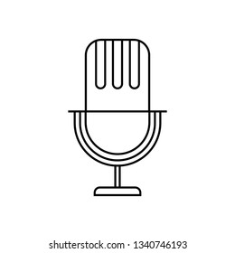 microphone with sound wave isolated icon
