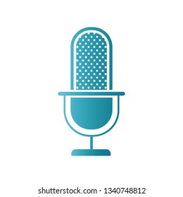 microphone with sound wave isolated icon