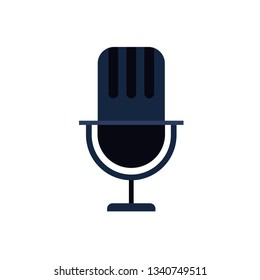 microphone with sound wave isolated icon