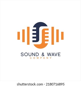  Microphone and sound wave vector logo template  Logos can be used for music, sound, icons, vintage and business enterprises