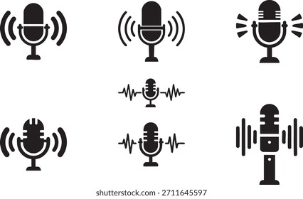 Microphone with Sound Waves Icon