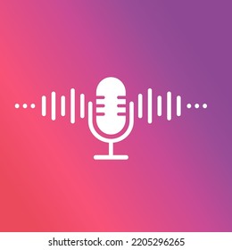 Microphone and sound waves icon. Vector illustration