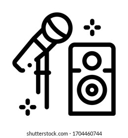 microphone and speaker equipment icon vector. microphone and speaker equipment sign. isolated contour symbol illustration