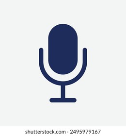 Microphone speaker flat icon for apps and websites. microphone icon isolated on grey background. Modern icon vector illustration. EPS file 176.