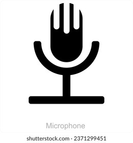 Concepto de ícono de micrófono y altavoz