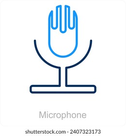 Concepto de ícono de micrófono y altavoz
