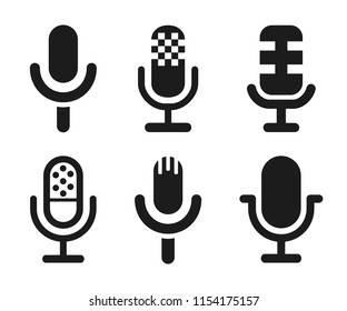 Microphone speaker icon set for apps and websites – stock vector