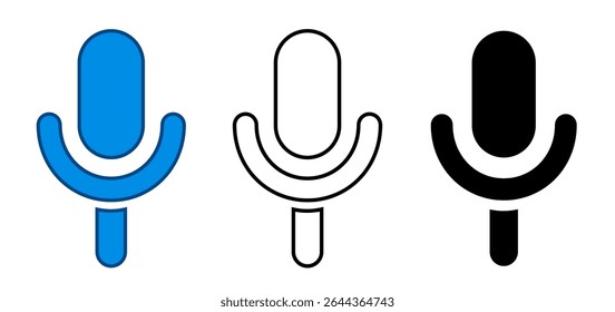 Microphone speaker icon set in different style – vector