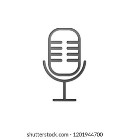 Microphone speaker on white background. Voice recognition.