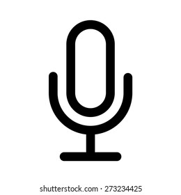 Microphone speaker (speech to text) line art vector icon for apps and websites