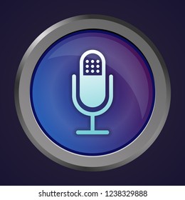 Microphone speaker (speech to text) vector logo. Karaoke app icon