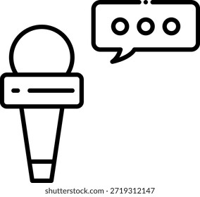 Micrófono con icono de línea de burbuja de voz