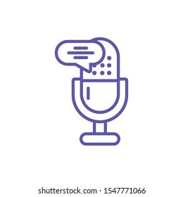 microphone with speech bubble on white background vector illustration design