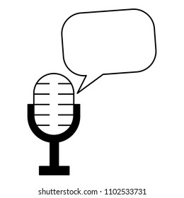 microphone speech bubble vintage style