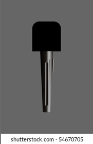 A microphone, a sponge, plastic, on a grey background.