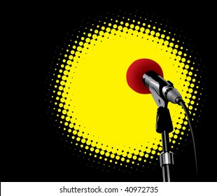 Microphone In Spotlight (vector). In the gallery also available XXL jpeg version of this image.