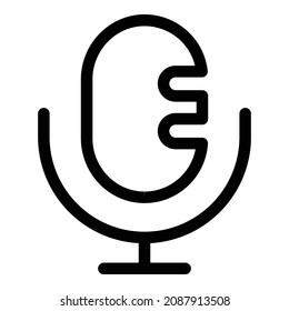 Microphone Stand Flat Icon Isolated On White Background