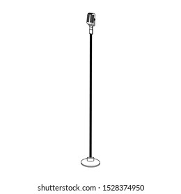 microphone stand icon over white background, colorful design. vector illustration