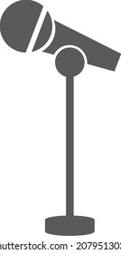 Microphone stand and microphone icon. Singer, vector about musical.