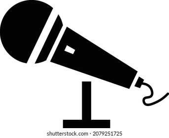 Microphone stand and microphone icon. vector.