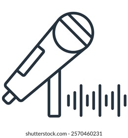 Microphone stand icons symbol modern with elements for infographic web