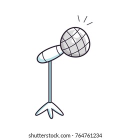 Microphone stand on stage isolated