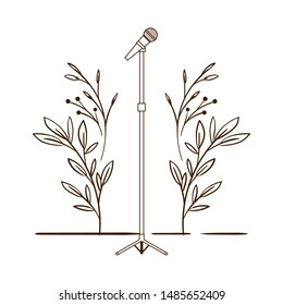microphone with stand on white background