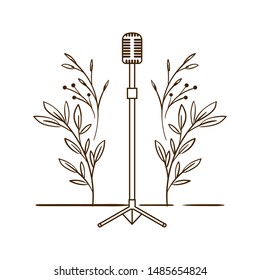 microphone with stand on white background
