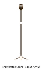 microphone with stand on white background