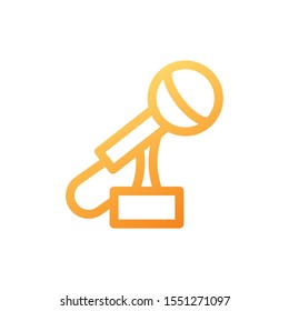 microphone with stand on white background vector illustration design