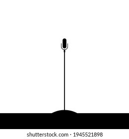 Microphone stand on white background. Vector illustration