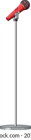 Microphone with stand on white background illustration