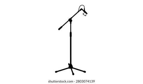 Microphone stand with shock mount black silhouette