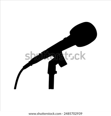 Similar – Image, Stock Photo Microphone on stand on stage close up with searchlight light. Professional mic at concert hall or conference room, karaoke, night club, bar. Public events, festival, wedding. Copy space.