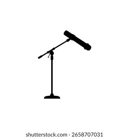 Mikrofonständer Silhouette Vektor flache Illustration Design.