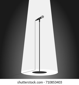 Microphone, standing microphone. Flat design, vector illustration, vector.