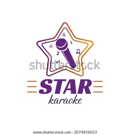 a microphone and star. Karaoke logo design idea for business, website or company