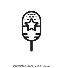 Diseño de logotipo de micrófono y estrella