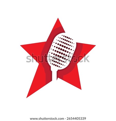 Microphone and star logo design