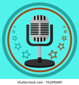 Microphone for the star. Vector illustration.