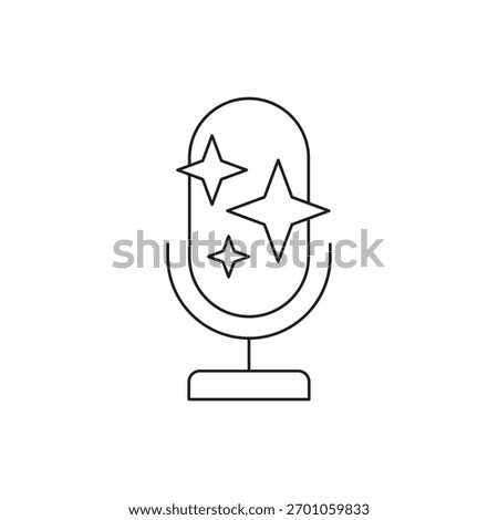 Microphone with stars or sparkles representing premium quality, featured status, or high rating.