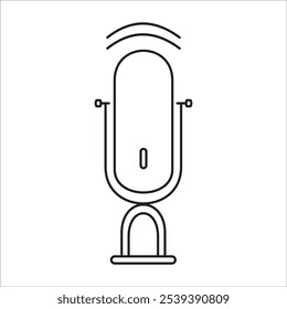 Vetor de contorno de ícone de estoque de microfone
