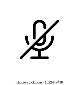 Microphone Stop Icon Outline Vector