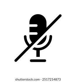 Microphone style vector icons are inactive or silent mode isolated on a blank background. Editable and color-changing.