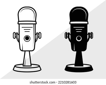Microphone SVG Printable Vector Illustration