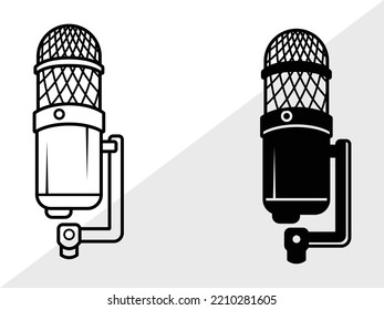 Microphone SVG Printable Vector Illustration