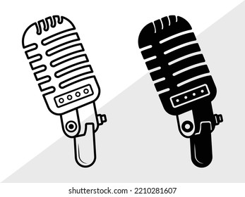 Microphone SVG Printable Vector Illustration