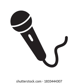 Microphone Syimbols Icon Vector Illustration Flat Design